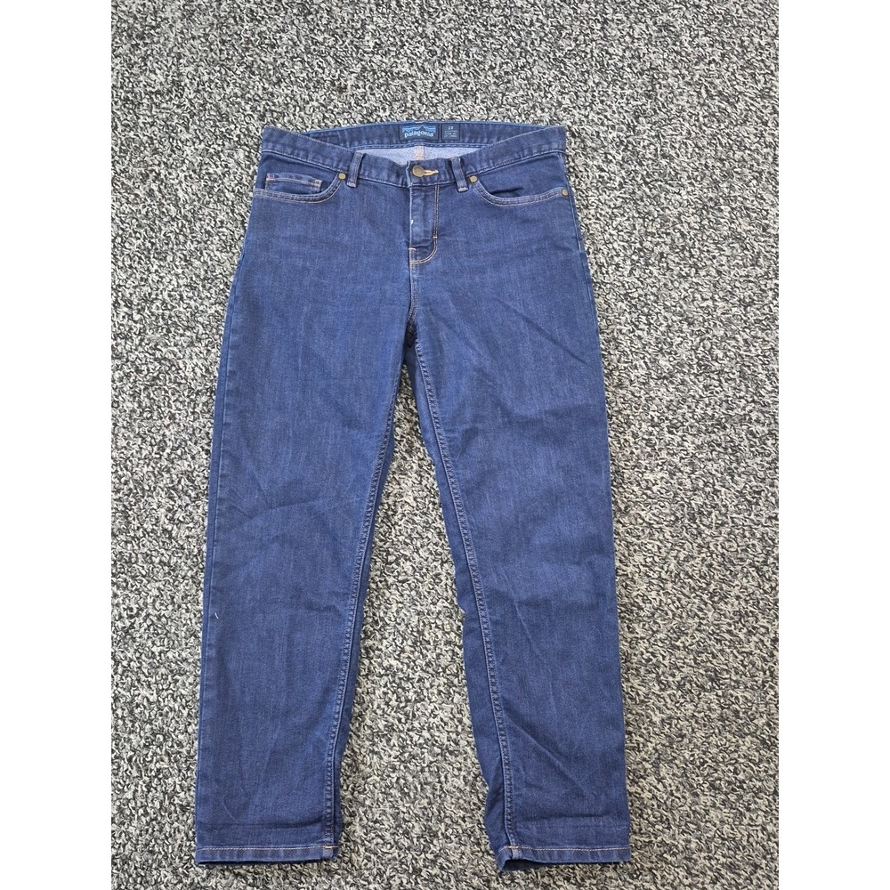 Patagonia Blue Denim Cropped Straight Leg Jeans size 28 - Picture 1 of 9